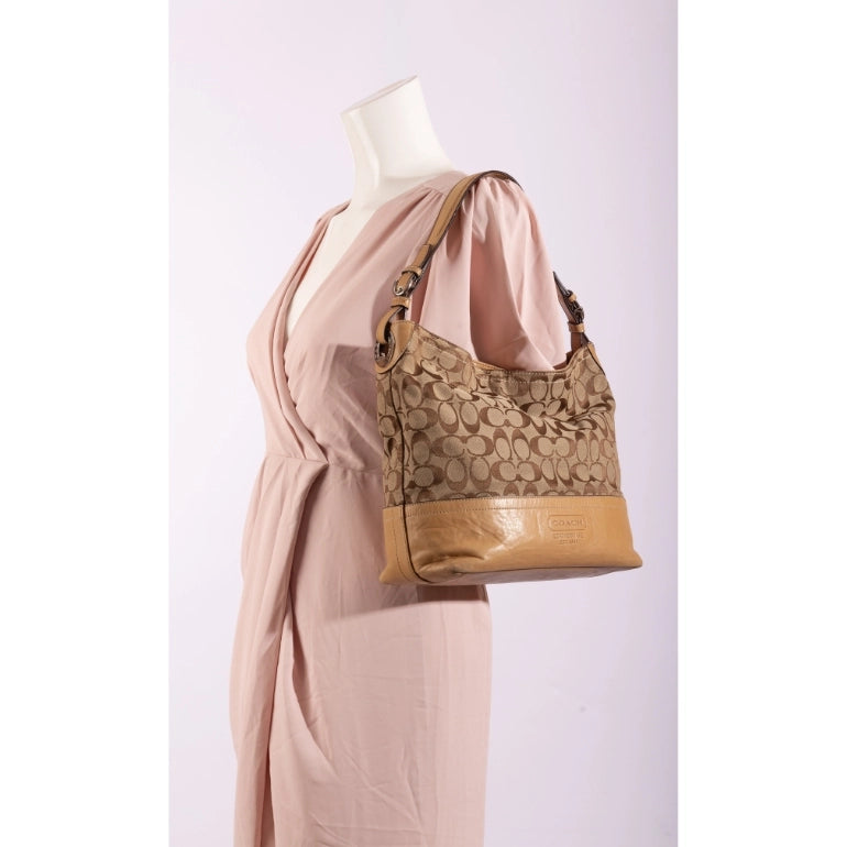 Coach Signature Canvas and Leather Shoulder Bag