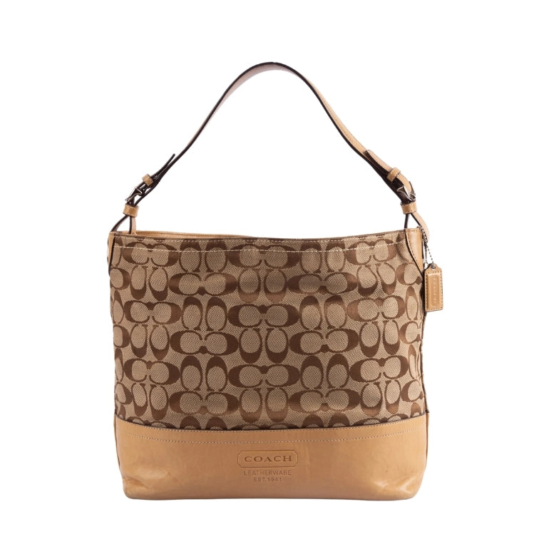 Coach Signature Canvas and Leather Shoulder Bag