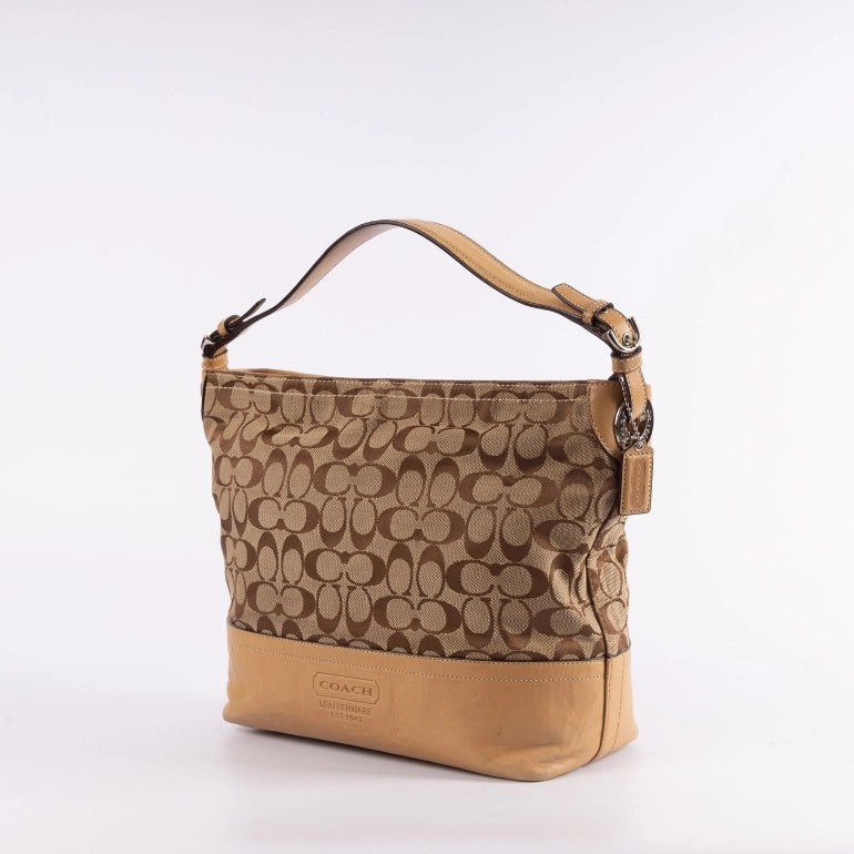 Coach Signature Canvas and Leather Shoulder Bag