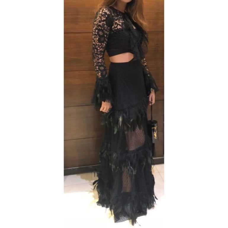 Deme by Gabriella Embellished Sheer Gown