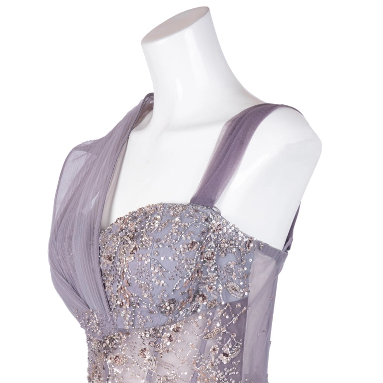 Dolly J Embroidered & Pleated Gown