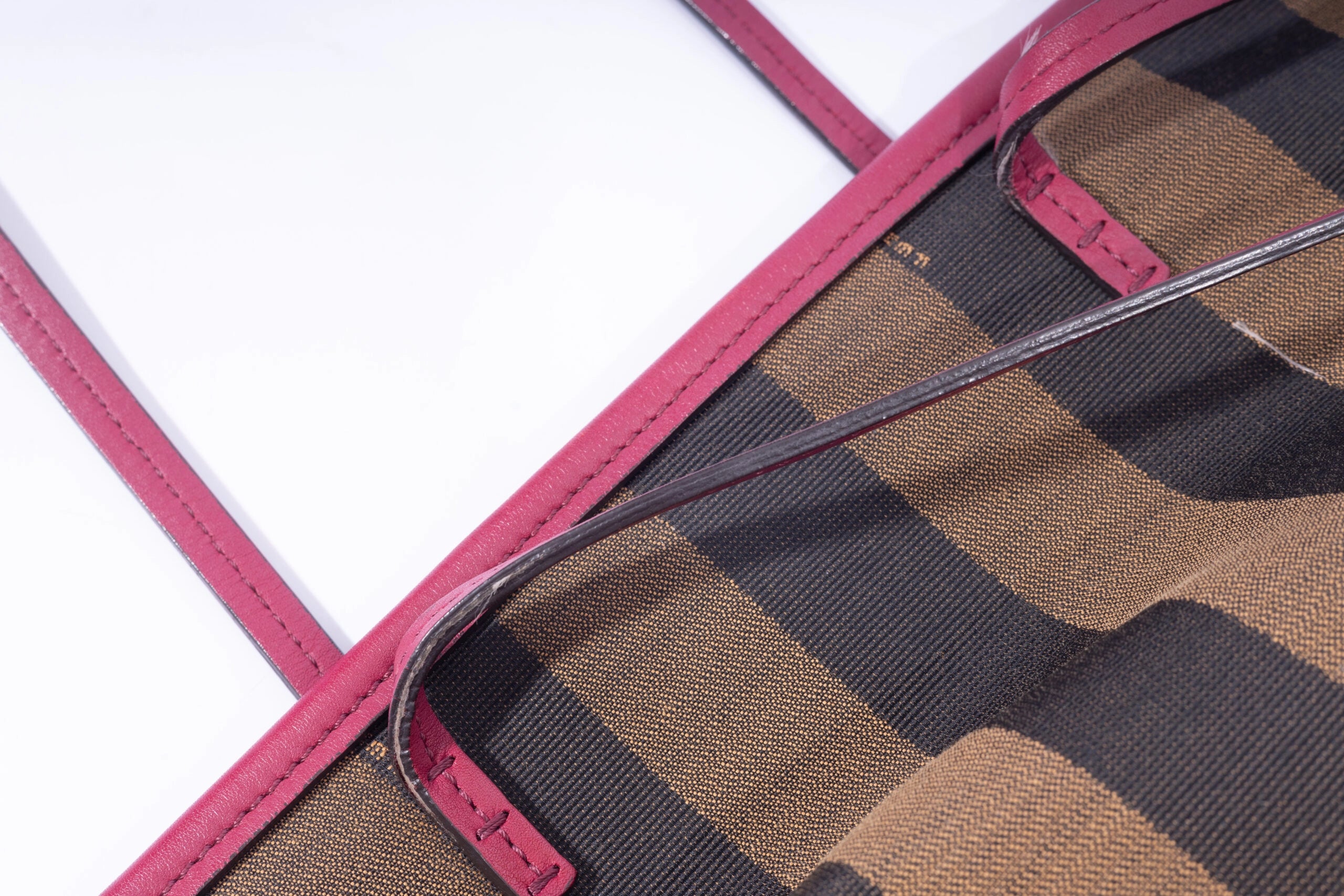 Fendi Pequin Stripe Canvas Roll Tote