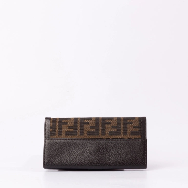Fendi Zucca Canvas Flap Continental Wallet