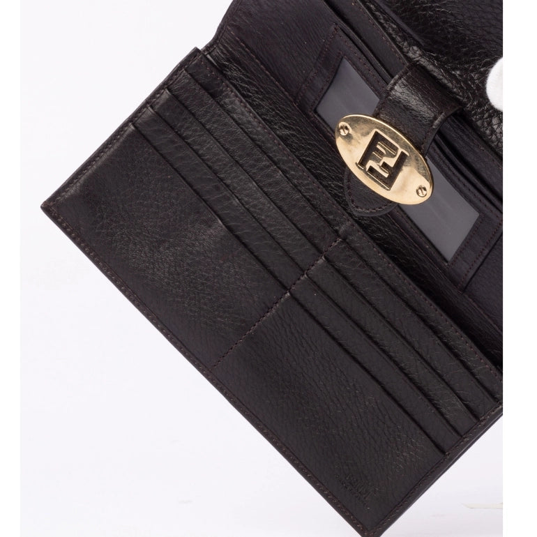 Fendi Zucca Canvas Flap Continental Wallet