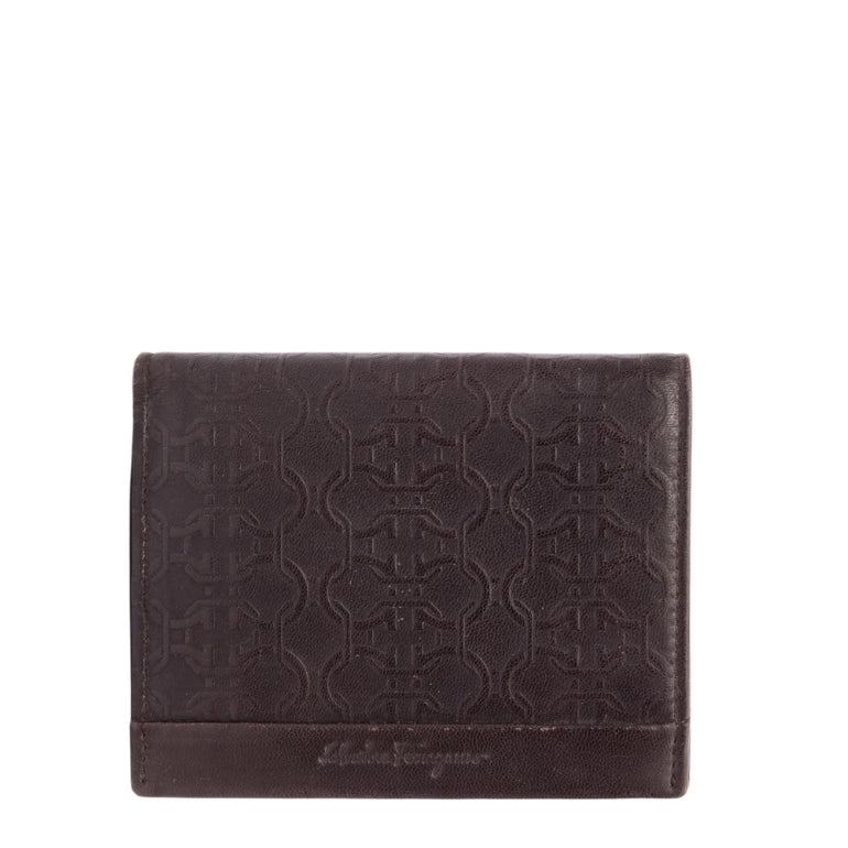 Ferragamo Gancini Embossed Print Wallet