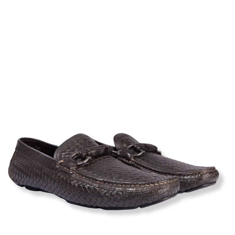 Ferragamo Parigi Gancio Bit Woven Loafers - Main Image