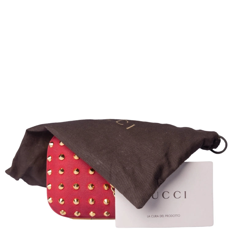 Gucci Alcantara Studded Broadway Clutch