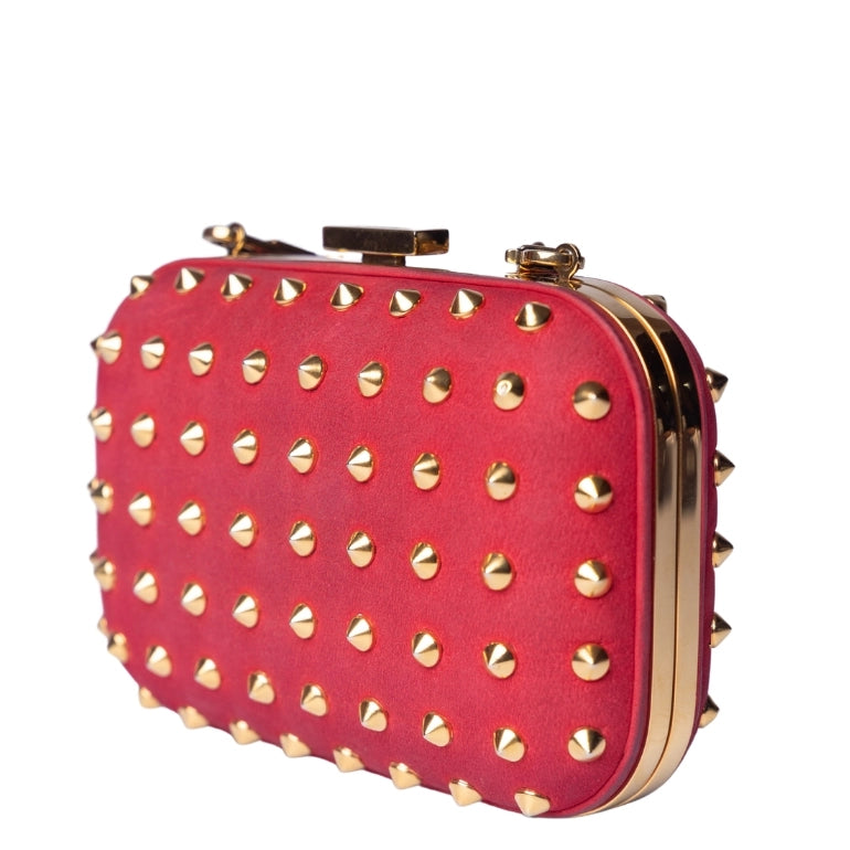 Gucci Alcantara Studded Broadway Clutch