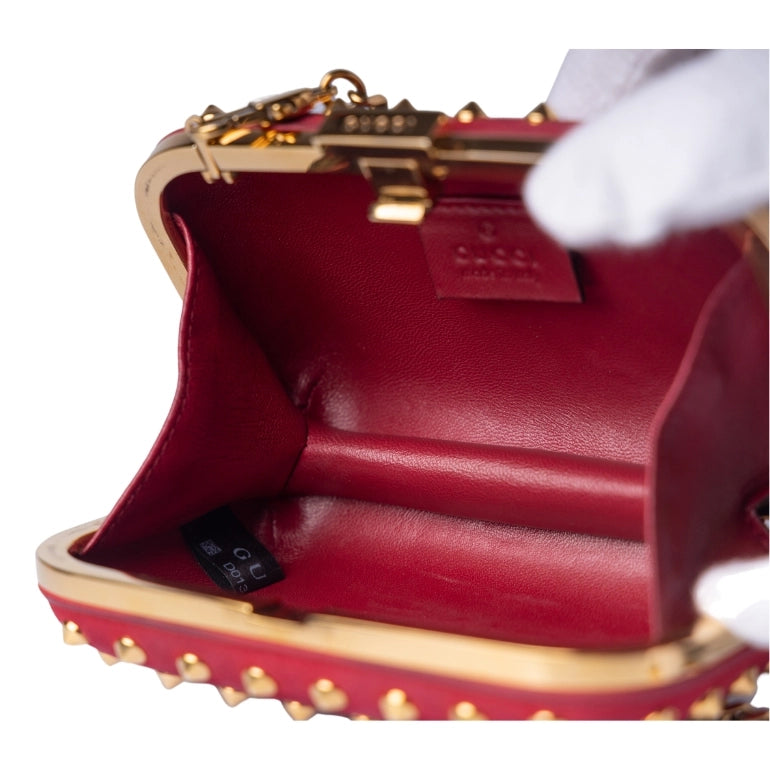 Gucci Alcantara Studded Broadway Clutch