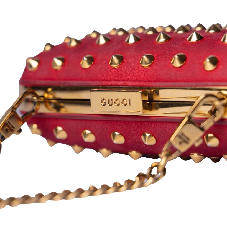 Gucci Alcantara Studded Broadway Clutch