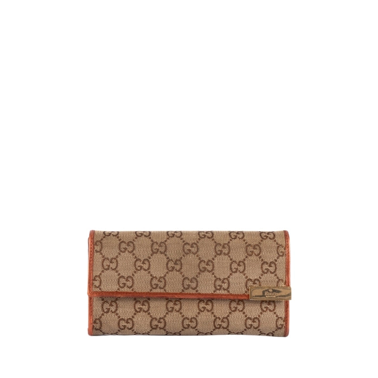 Gucci Brown GG Canvas Long Wallet