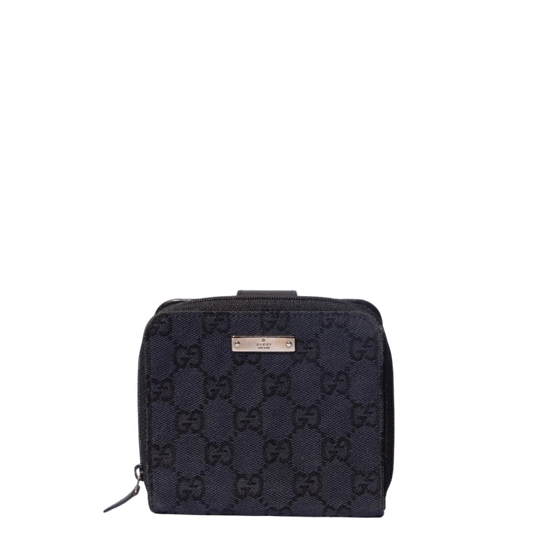Gucci GG Canvas Compact Zip Around Coin Wallet