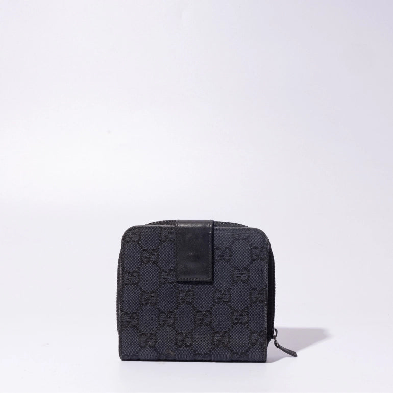 Gucci GG Canvas Compact Zip Around Coin Wallet
