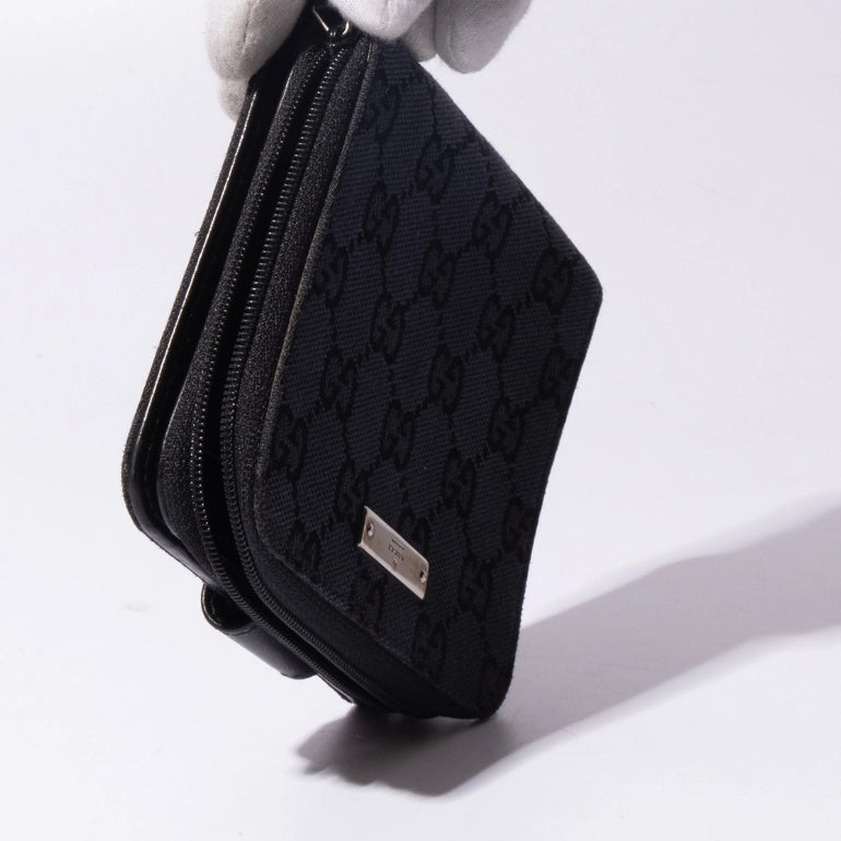 Gucci GG Canvas Compact Zip Around Coin Wallet
