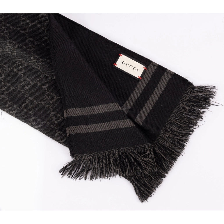 Gucci GG Jacquard Pattern Knitted Scarf