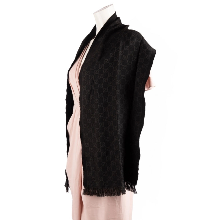 Gucci GG Jacquard Pattern Knitted Scarf