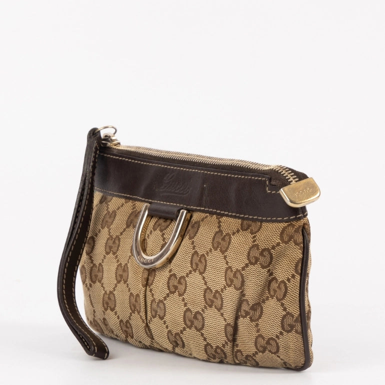 Gucci GG Monogram D Ring Wristlet