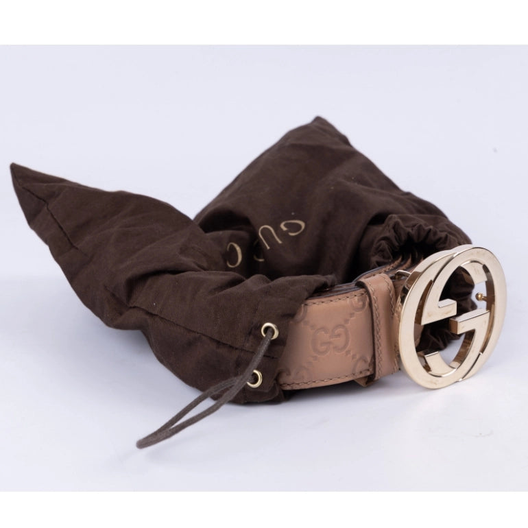 Gucci Guccissima Interlocking G Buckle Belt
