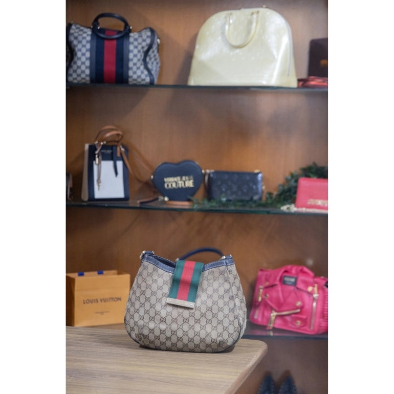 Gucci Guccissima Ladies Web Hobo Bag
