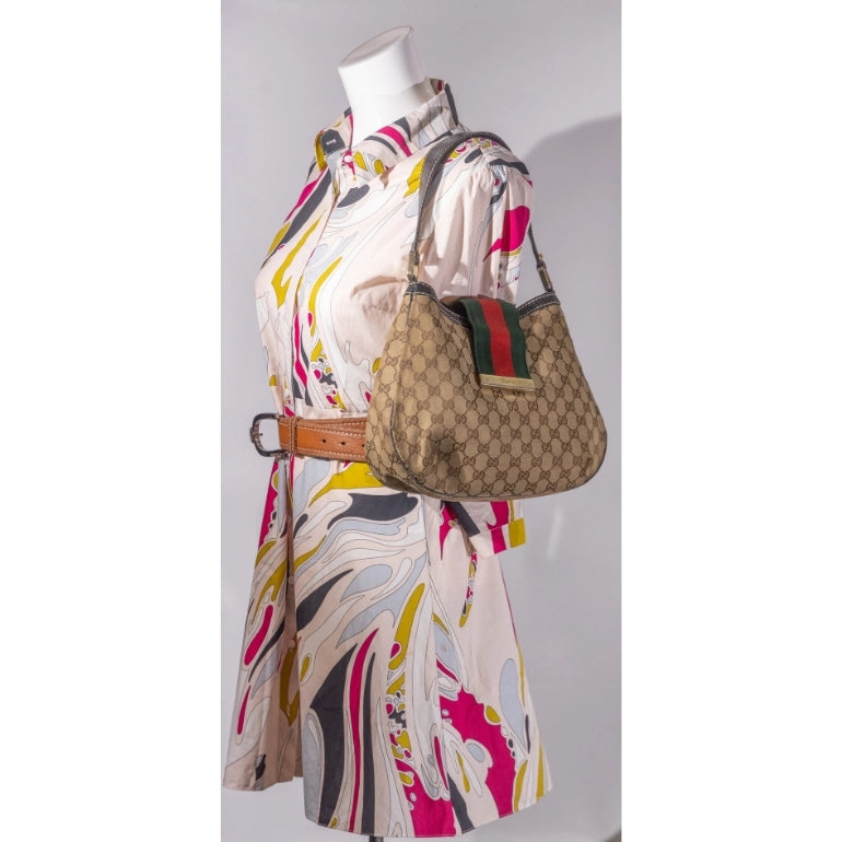 Gucci Guccissima Ladies Web Hobo Bag