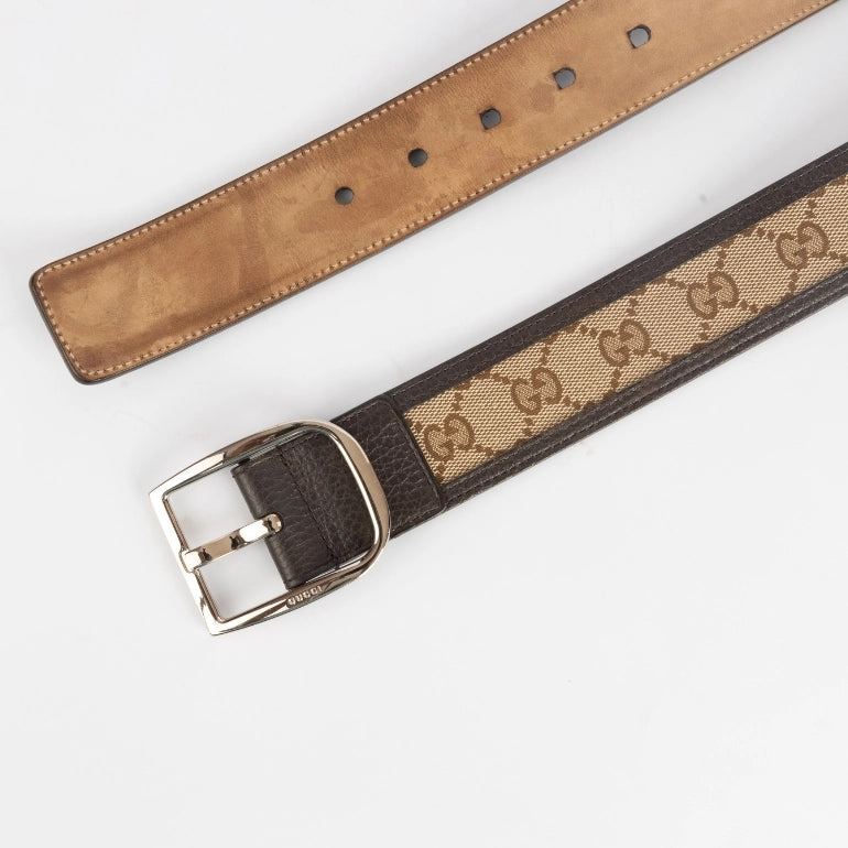 Gucci Guccissima Palladium Logo Buckle Belt