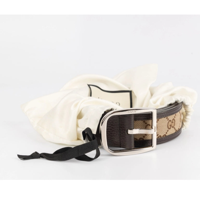 Gucci Guccissima Palladium Logo Buckle Belt