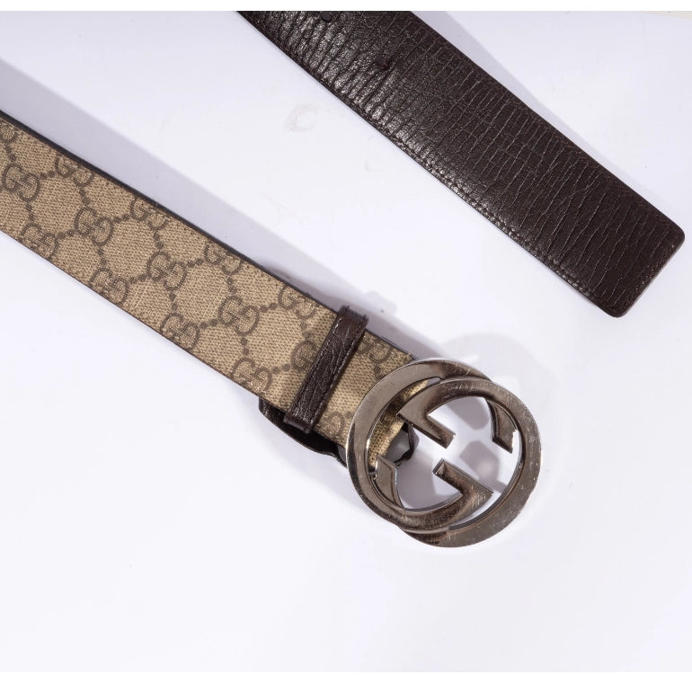 Gucci Interlocking GG Guccissima Belt