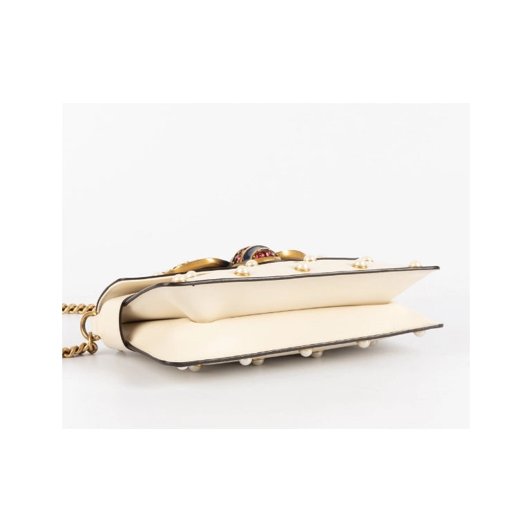 Gucci Off White Broadway Pearly Bee Shoulder Bag