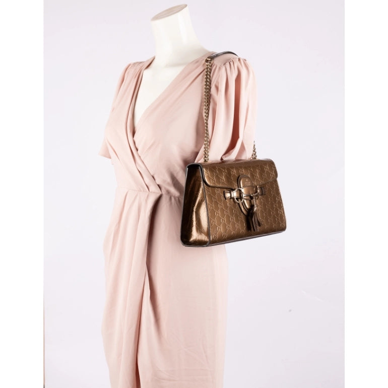 Gucci Shine Guccissima Medium Emily Chain Shoulder Bag