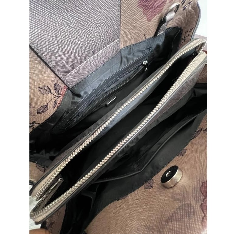 Guess Floral Print Snap Closure Satchel