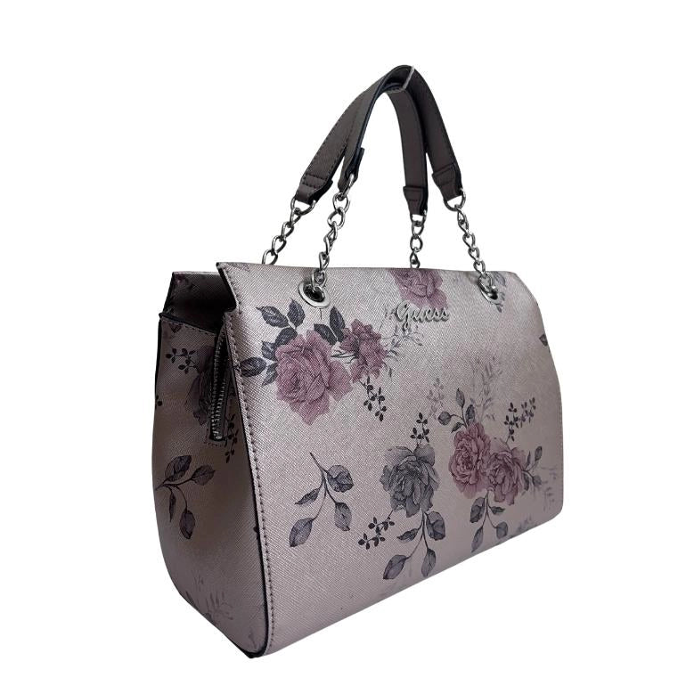 Guess Floral Print Snap Closure Satchel