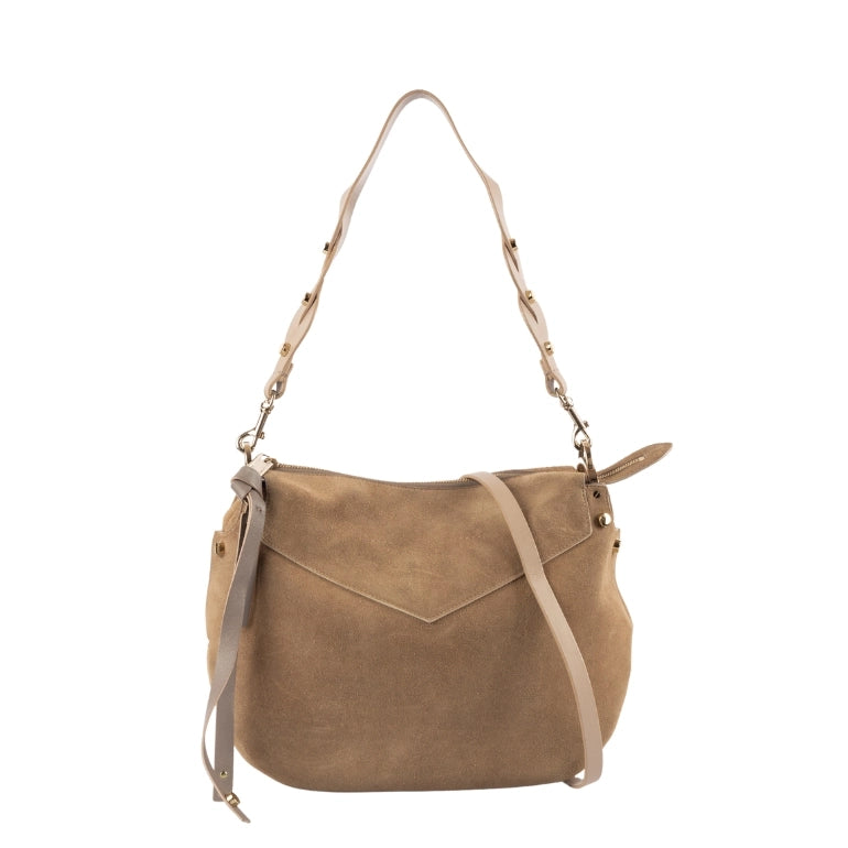 Jimmy Choo Leather-Trim Suede Artie Shoulder Bag