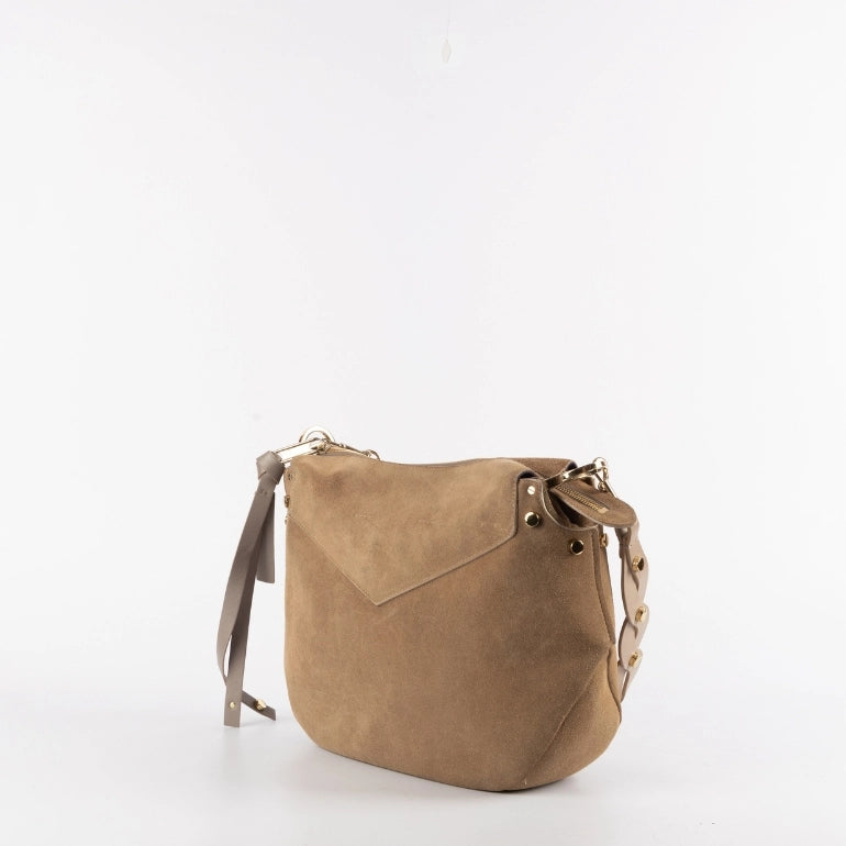 Jimmy Choo Leather-Trim Suede Artie Shoulder Bag