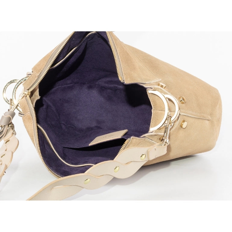 Jimmy Choo Leather-Trim Suede Artie Shoulder Bag
