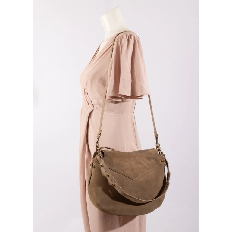 Jimmy Choo Leather-Trim Suede Artie Shoulder Bag