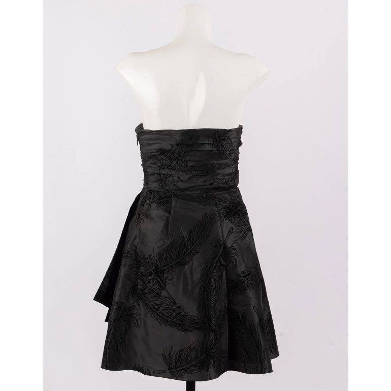Juicy Couture strapless silk feather embossed dress