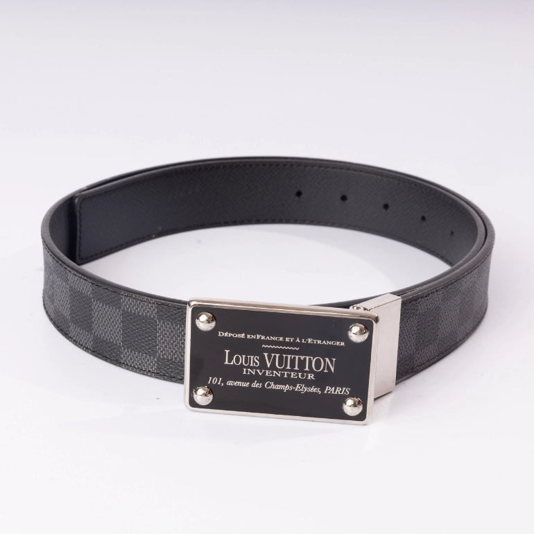 Louis Vuitton Damier Graphite Inventeur Reversible Belt