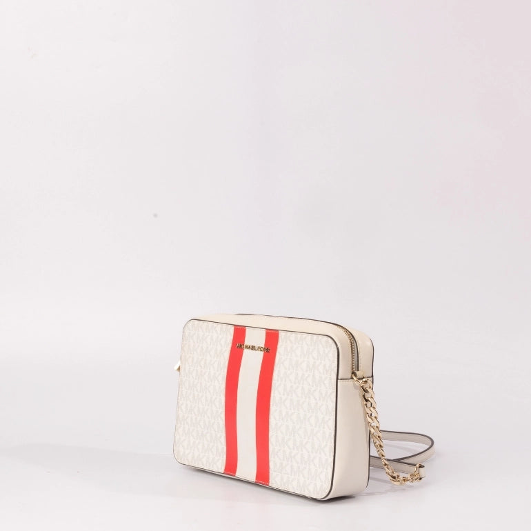 Michael Kors Jet Set Logo Stripe Camera Crossbody Bag