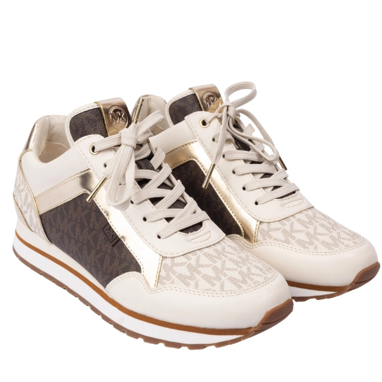 ★Michael Michael Kors LOGO ホワイト ラウンドトゥ スニーカー Michael Kors Maddy Two-Tone Logo Trainer