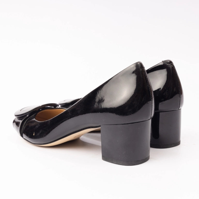 Michael Kors Pauline Patent Leather Mid Pump Sandal