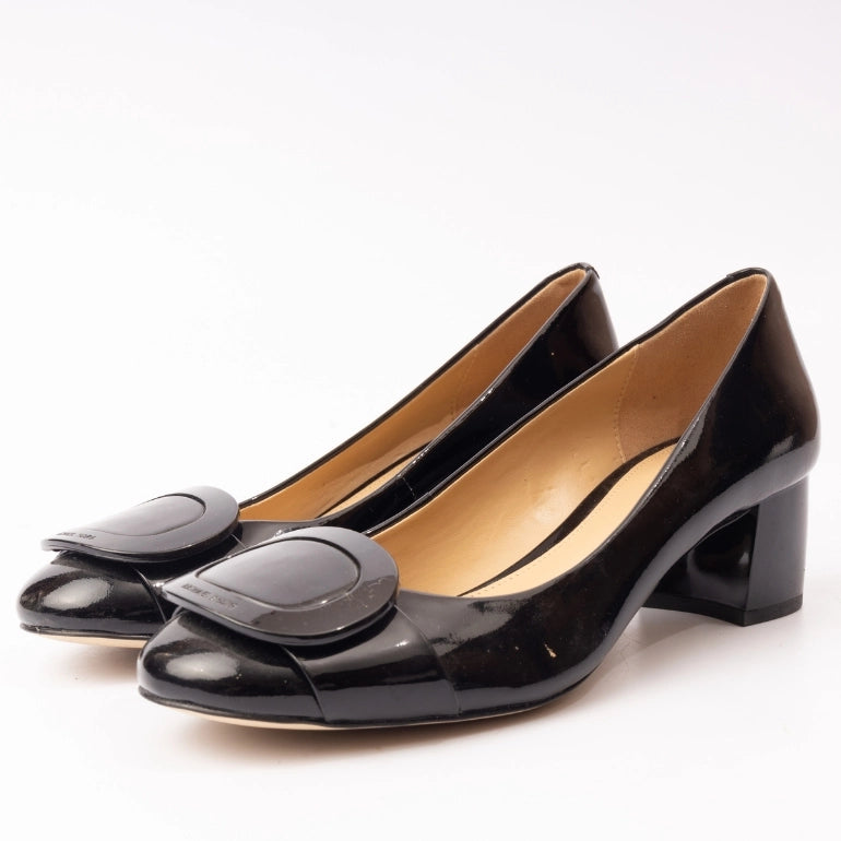 Michael Kors Pauline Patent Leather Mid Pump Sandal