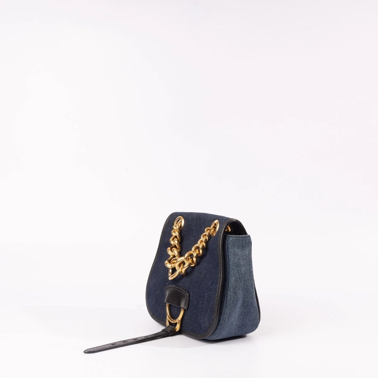 Miu Miu Dahlia Denim Saddle Bag
