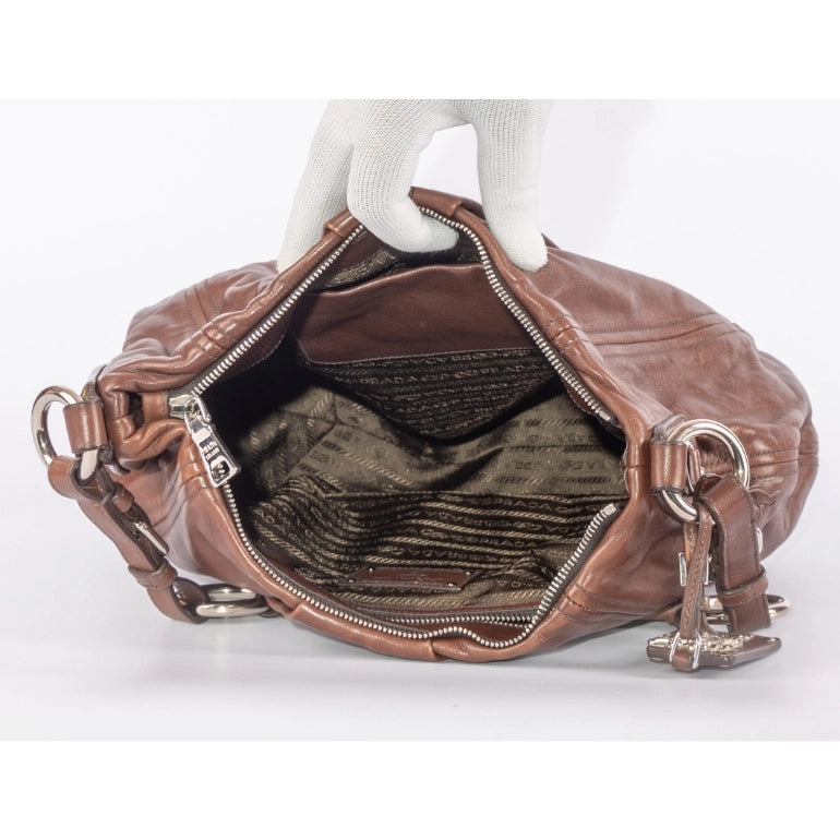 Prada Vitello Daino Bruciato Hobo Bag