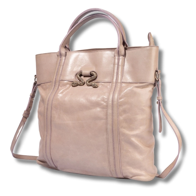 Roberto Cavalli Mirror Snake Logo Tote