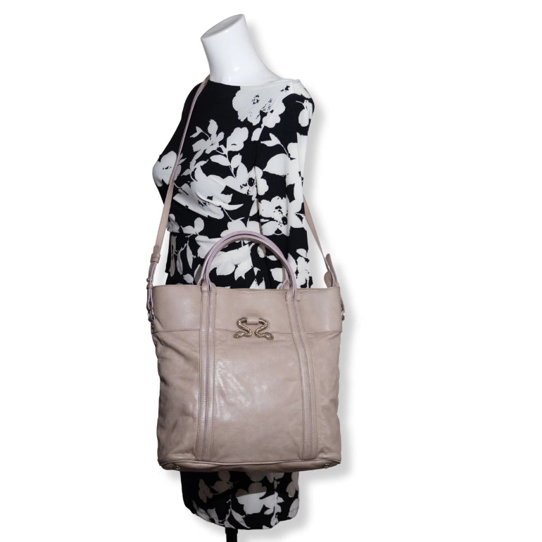 Roberto Cavalli Mirror Snake Logo Tote