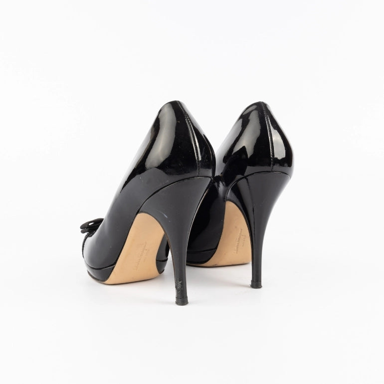 Salvatore Ferragamo Patent Leather Vara Bow Pumps