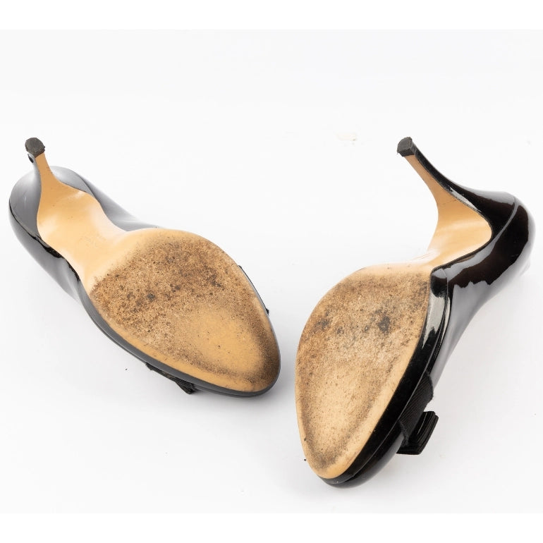Salvatore Ferragamo Patent Leather Vara Bow Pumps