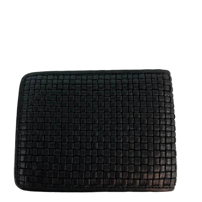 Salvatore Ferragamo Woven Leather Bi-Fold Wallet