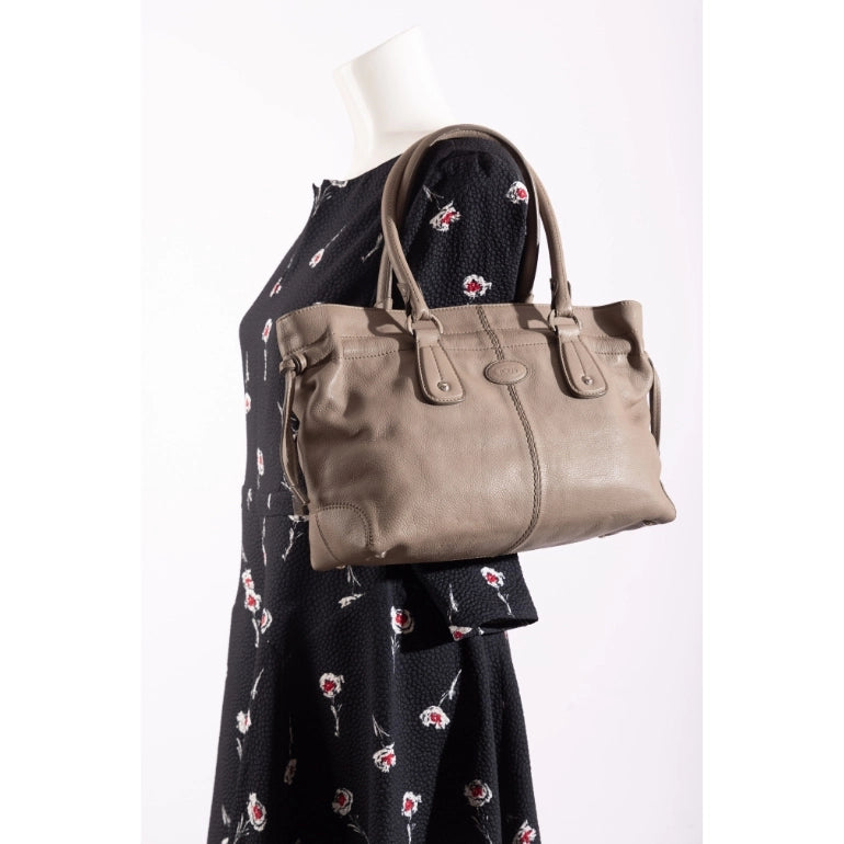 Tod's Grey Leather Restyling D Media Tote Bag