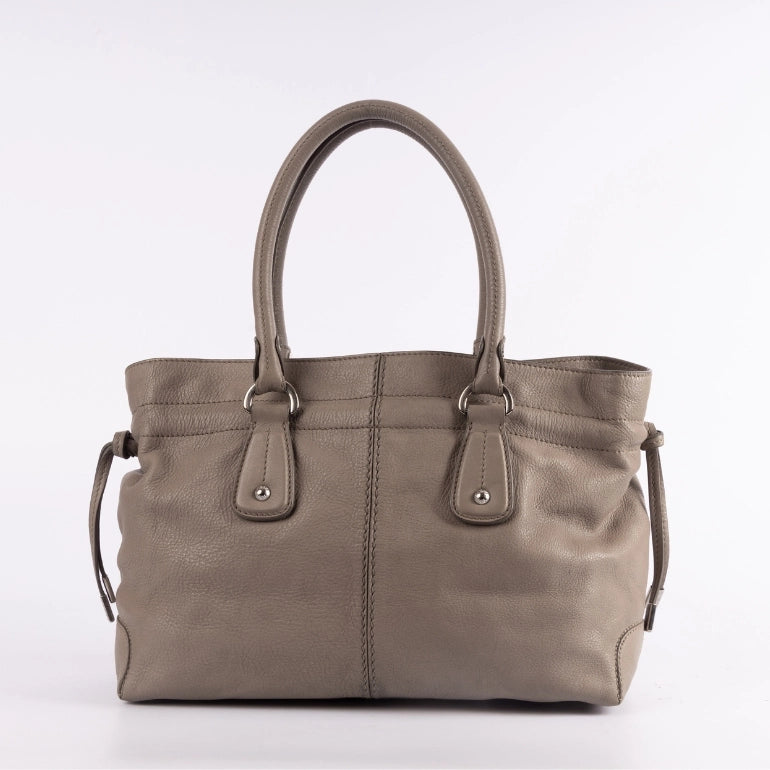 Tod's Grey Leather Restyling D Media Tote Bag
